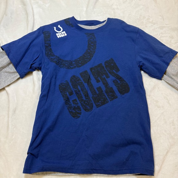 Reebok Indianapolis Colts Double Layer T Shirt Mens XL Blue Gray NFL Football - Picture 4 of 4